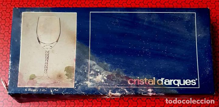 Antig&uuml;edades: 6 COPAS CRISTAL D&acute;ARQUES MODELO FLEURY 7 cl, NUEVO - Foto 3