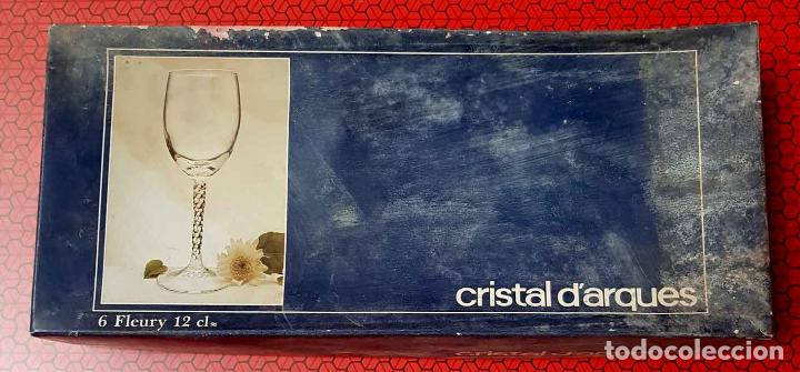 Antig&uuml;edades: 6 COPAS CRISTAL D&acute;ARQUES MODELO FLEURY 12 cl, NUEVO - Foto 3