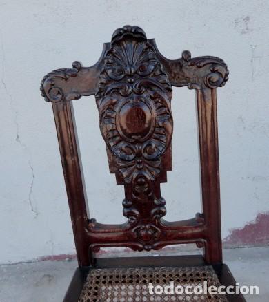 Antig&uuml;edades: 9 sillas Chipendal en madera de caoba - Foto 4