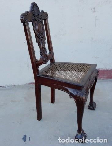 Antig&uuml;edades: 9 sillas Chipendal en madera de caoba - Foto 6