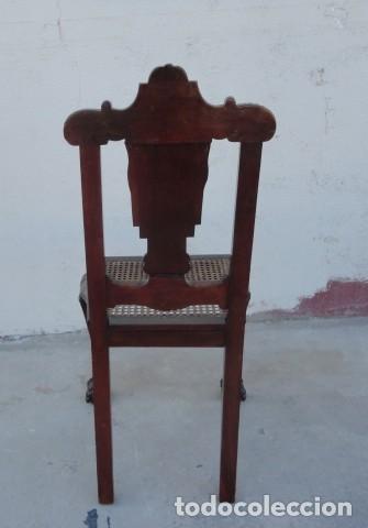 Antig&uuml;edades: 9 sillas Chipendal en madera de caoba - Foto 7