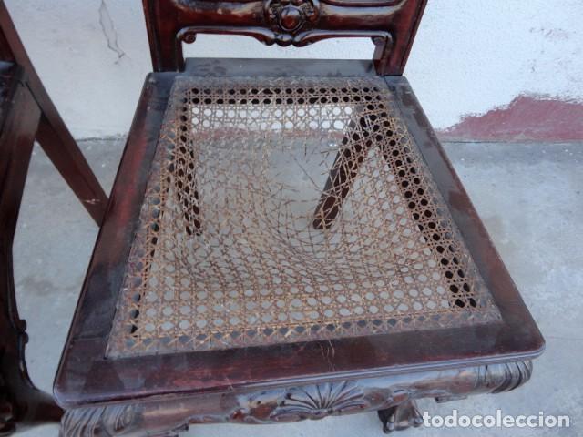Antig&uuml;edades: 9 sillas Chipendal en madera de caoba - Foto 11