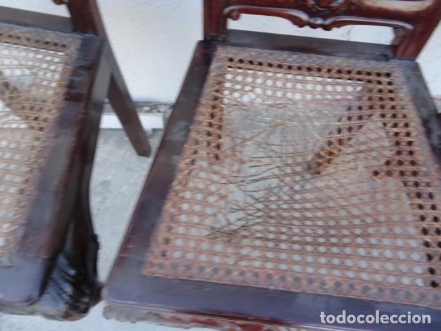 Antig&uuml;edades: 9 sillas Chipendal en madera de caoba - Foto 12