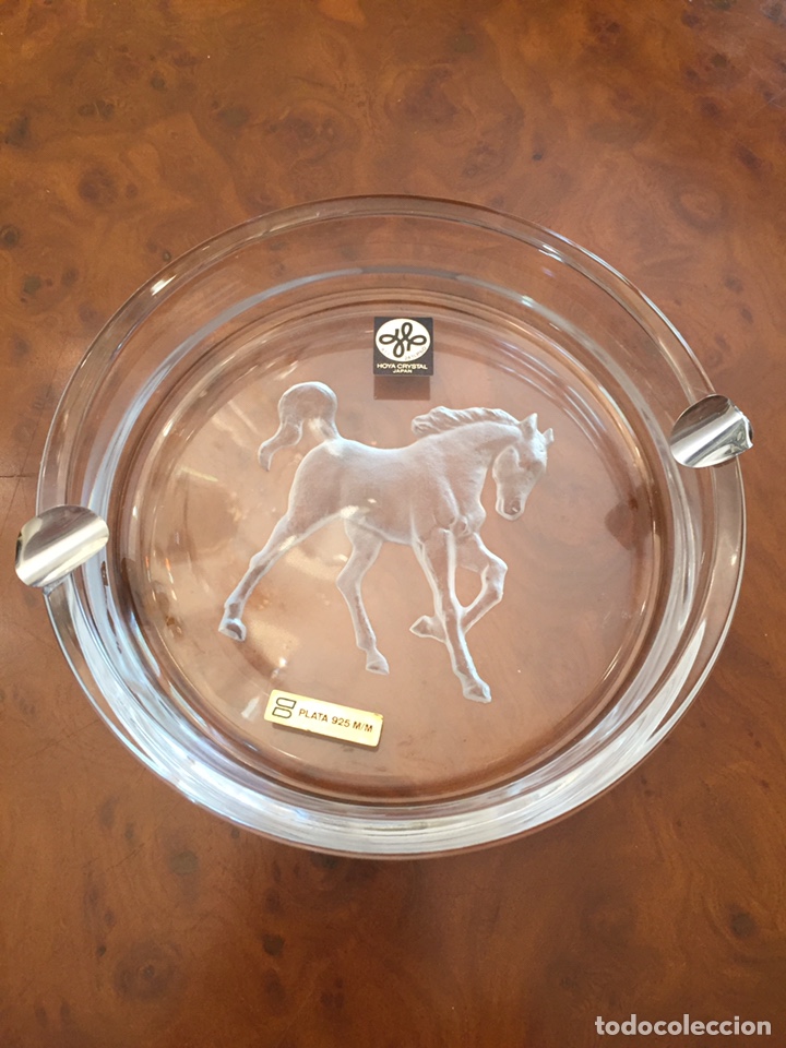 Antig&uuml;edades: CENICERO CRISTAL Y PLATA DE LEY - Foto 1
