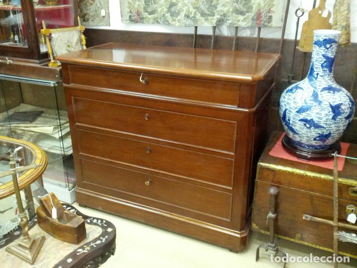 Antig&uuml;edades: COMODA DE CAOBA, S.XIX - Foto 1