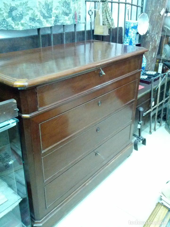 Antig&uuml;edades: COMODA DE CAOBA, S.XIX - Foto 3