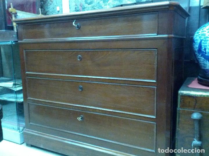 Antig&uuml;edades: COMODA DE CAOBA, S.XIX - Foto 4