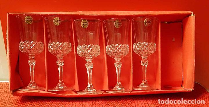 Antigüedades: 5 COPAS CRISTAL D´ARQUES MODELO VALENÇAY 17,5 cl, NUEVO