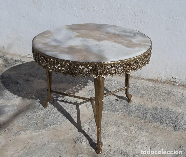 Antig&uuml;edades: Mesa de bronce y marmol - Foto 2