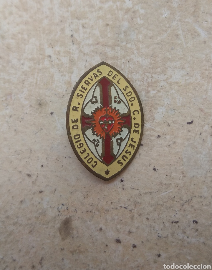Antiguidades: Pin Insignia de Aguja del Colegio de R.Siervas del Sagrado Coraz&oacute;n de Jes&uacute;s