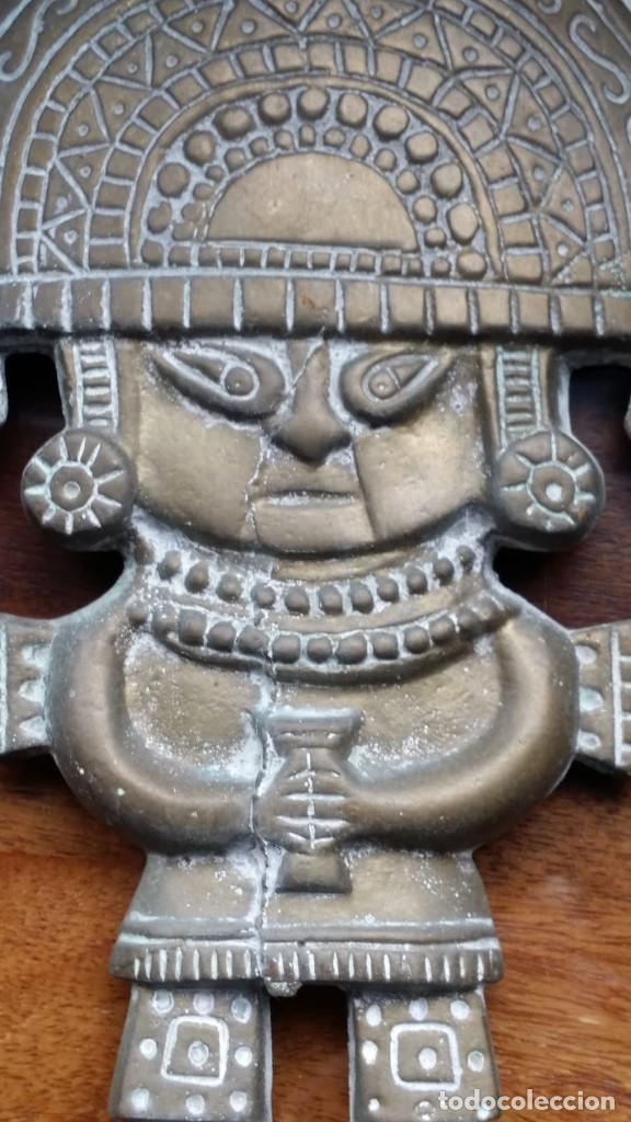 Antig&uuml;edades: figura indio totem peru bronce - Foto 2