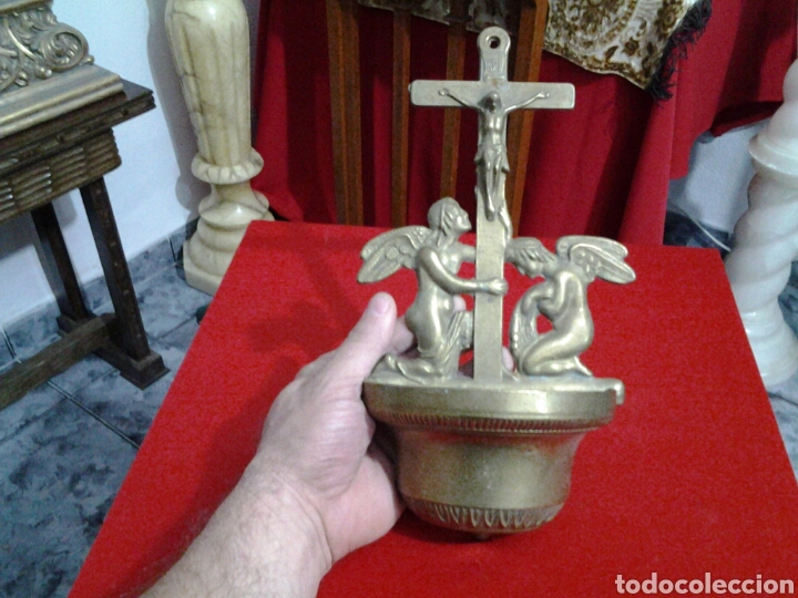Antig&uuml;edades: Benditera de bronce gran tama&ntilde;o 31,cn - Foto 1