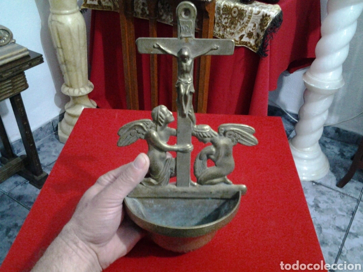 Antig&uuml;edades: Benditera de bronce gran tama&ntilde;o 31,cn - Foto 2