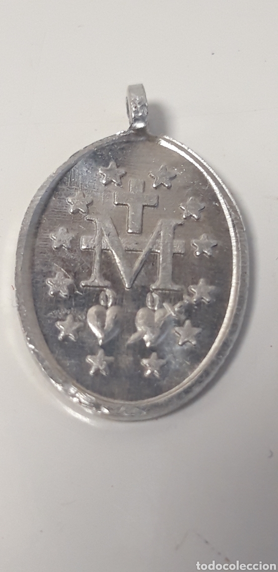 Antig&uuml;edades: Medalla de aluminio Virgen Maria - Foto 2