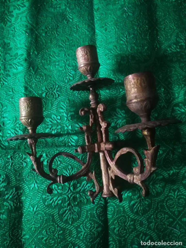 Antig&uuml;edades: TRES BRAZOS ANTIGUO CANDELABRO - Foto 1