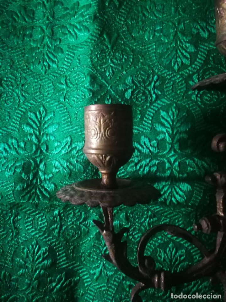 Antig&uuml;edades: TRES BRAZOS ANTIGUO CANDELABRO - Foto 2