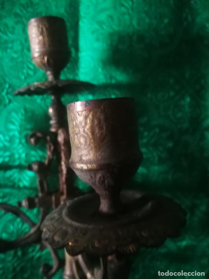Antig&uuml;edades: TRES BRAZOS ANTIGUO CANDELABRO - Foto 3