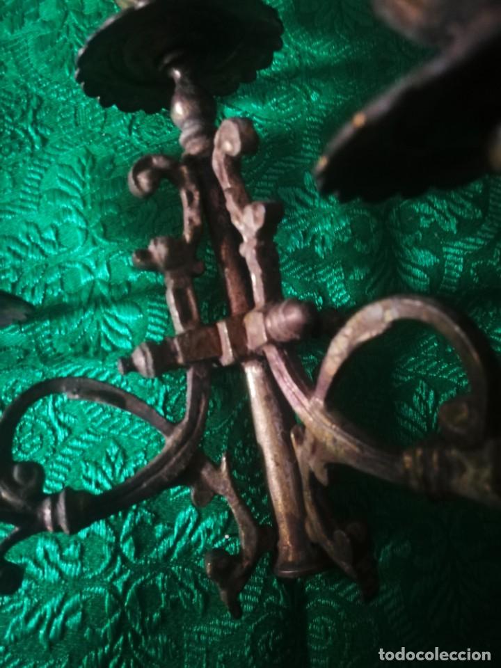 Antig&uuml;edades: TRES BRAZOS ANTIGUO CANDELABRO - Foto 4