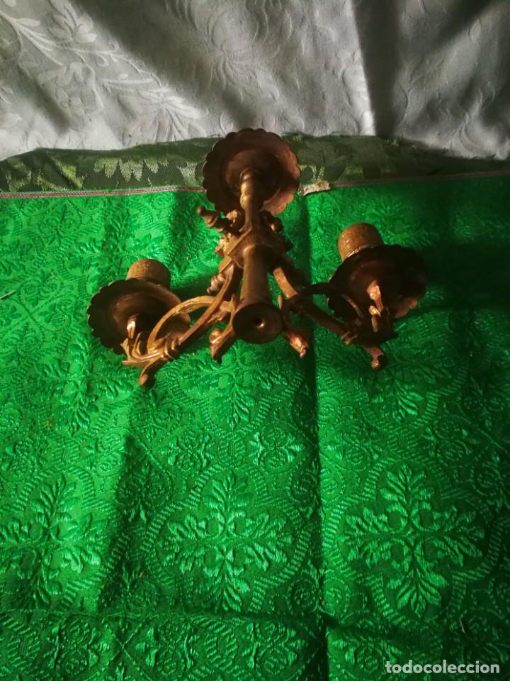 Antig&uuml;edades: TRES BRAZOS ANTIGUO CANDELABRO - Foto 5