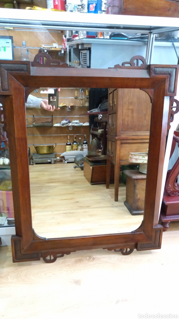 Antig&uuml;edades: Espejo Art Dec&oacute; de madera - Foto 1
