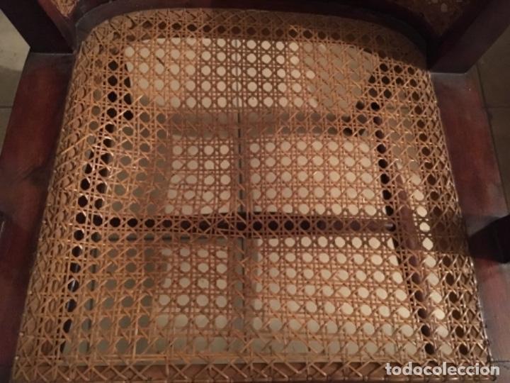 Antig&uuml;edades: ANTIGUO SILL&Oacute;N DE MADERA Y REJILLA - Foto 3