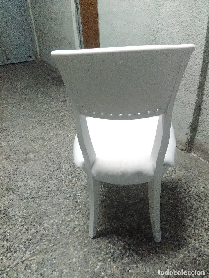 Antig&uuml;edades: 6 SILLAS LACADAS EN BLANCO - Foto 4