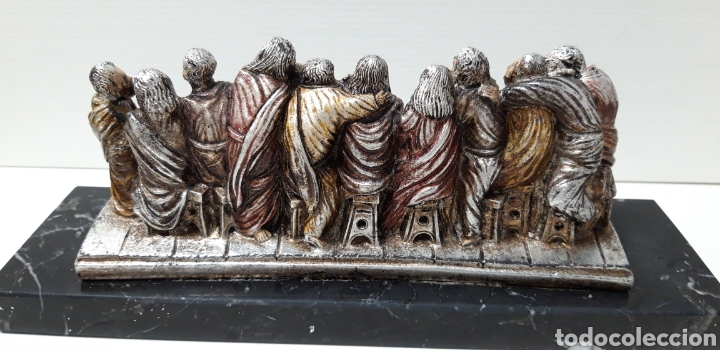 Antig&uuml;edades: Figura santa cena con base de marmol - Foto 3