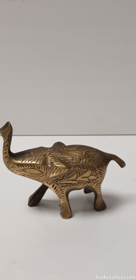 Antig&uuml;edades: Elefante en lat&oacute;n 8x 7,5 cm - Foto 2