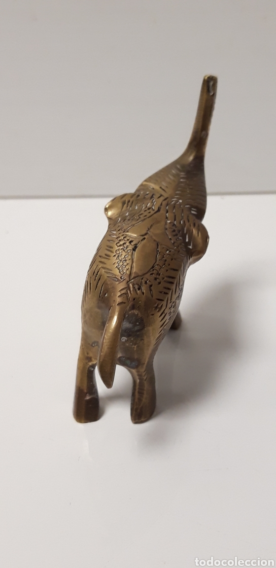 Antig&uuml;edades: Elefante en lat&oacute;n 8x 7,5 cm - Foto 3