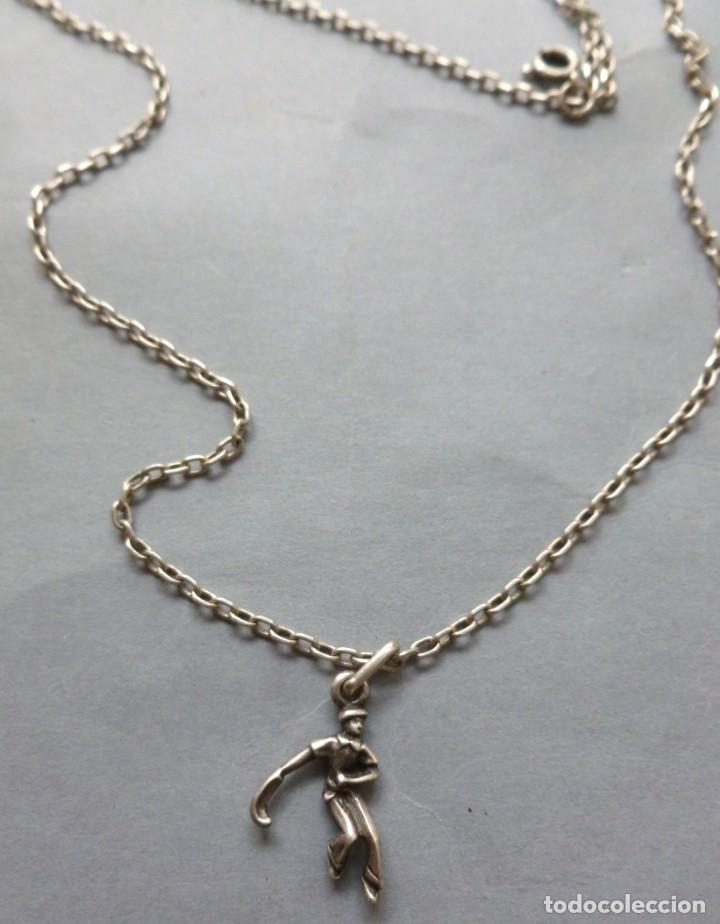 Antig&uuml;edades: CADENA Y COLGANTE (CESTAPUNTA) VASCO DE PLATA - Foto 5