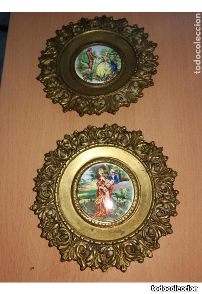 Antig&uuml;edades: CORNUCOPIAS DE BRONCE CON ESMALTE A FUEGO - Foto 2