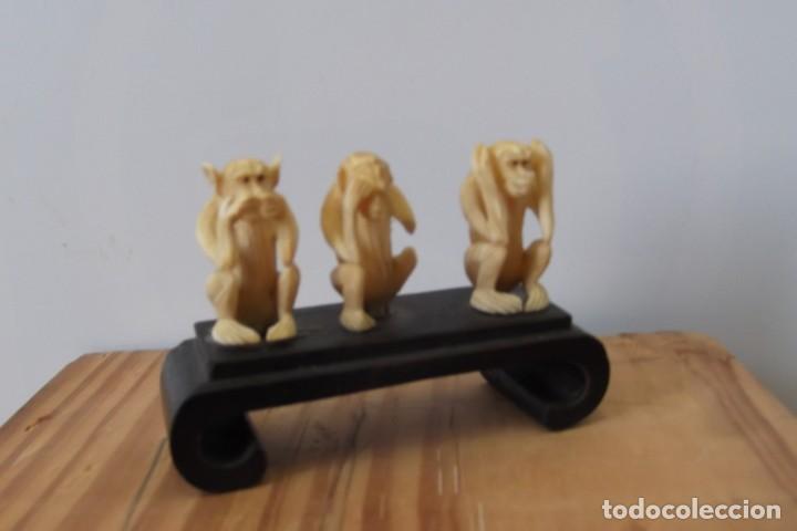 Antig&uuml;edades: &iexcl;&iexcl; Los 3 &rdquo;MONOS MISTICOS&rdquo;. ( SABIOS ) CIRCA - (1880-1920). =JAPON= CALIDAD.ORIGINAL. !! C-6.