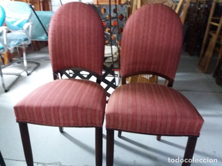 Antig&uuml;edades: PAREJA SILLAS TAPIZADAS - Foto 2