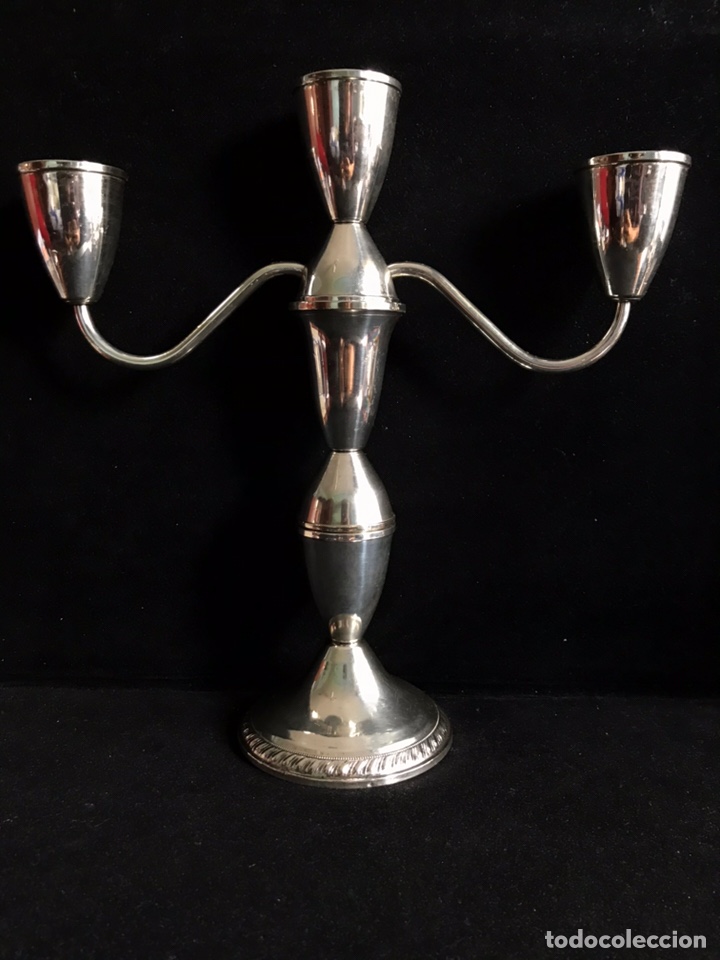 Antiquit&auml;ten: Pareja de candelabros antiguos plata de ley 925 STERLING