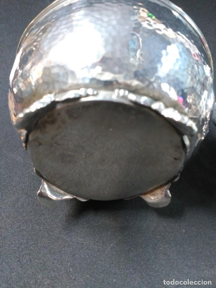 Antig&uuml;edades: TETERA Y LECHERA EN METAL PLATEADO - Foto 8