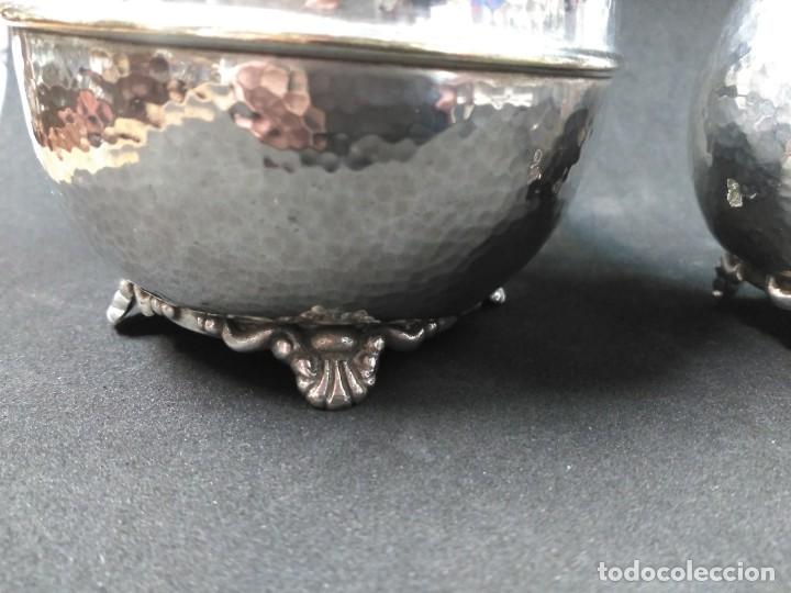 Antig&uuml;edades: TETERA Y LECHERA EN METAL PLATEADO - Foto 12