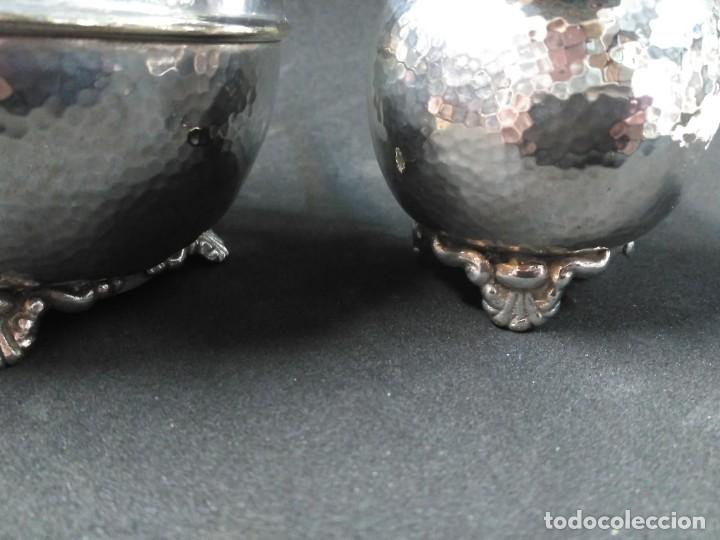 Antig&uuml;edades: TETERA Y LECHERA EN METAL PLATEADO - Foto 13