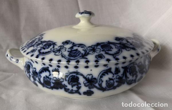 Antig&uuml;edades: SOPERA INGLESA DECORADA EN AZUL COBALTO CON SELLO EN LA BASE - Foto 1