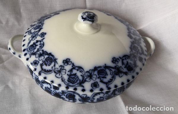 Antig&uuml;edades: SOPERA INGLESA DECORADA EN AZUL COBALTO CON SELLO EN LA BASE - Foto 2