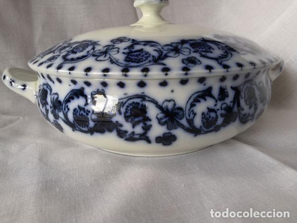 Antig&uuml;edades: SOPERA INGLESA DECORADA EN AZUL COBALTO CON SELLO EN LA BASE - Foto 3