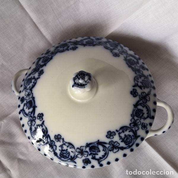 Antig&uuml;edades: SOPERA INGLESA DECORADA EN AZUL COBALTO CON SELLO EN LA BASE - Foto 4