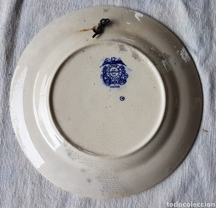 Antig&uuml;edades: Antiguo plato pickman azul - Foto 2