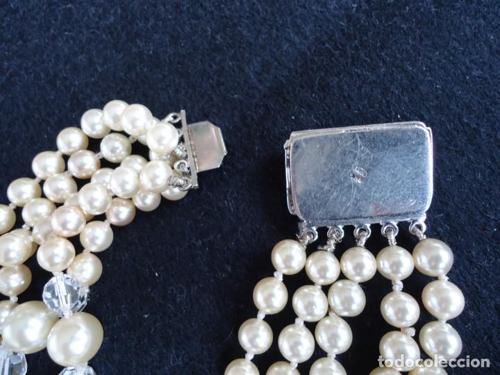 Antig&uuml;edades: COLLAR DE CINCO VUELTAS DE PERLAS Y CRISTAL - Foto 6