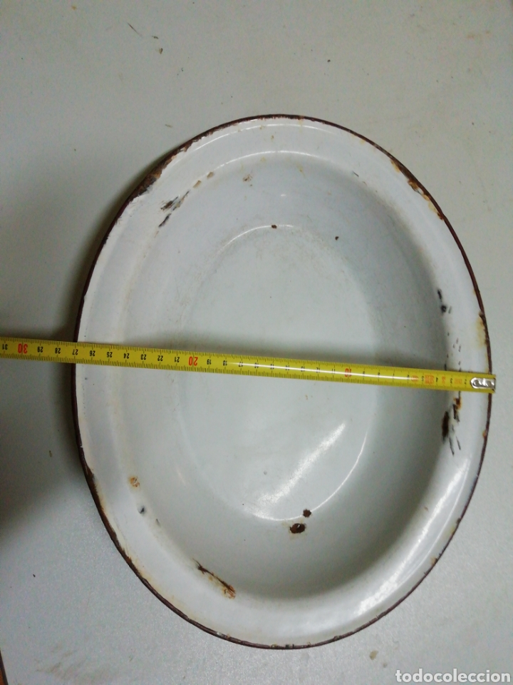 Antig&uuml;edades: Bandeja esmaltada ovalada. - Foto 2