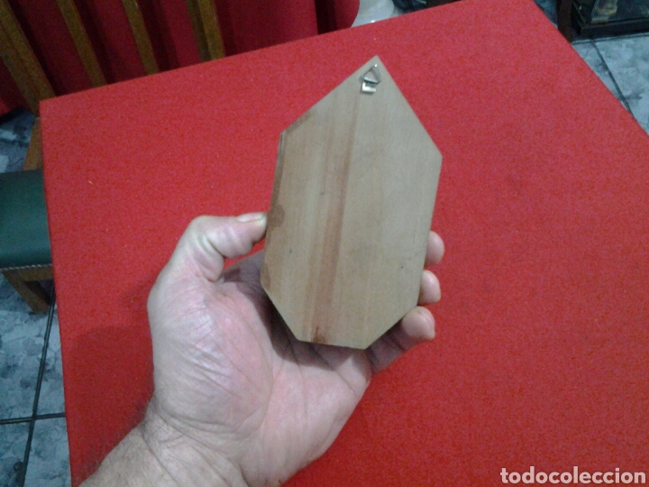 Antig&uuml;edades: Benditera antigua de madera y lat&oacute;n - Foto 5