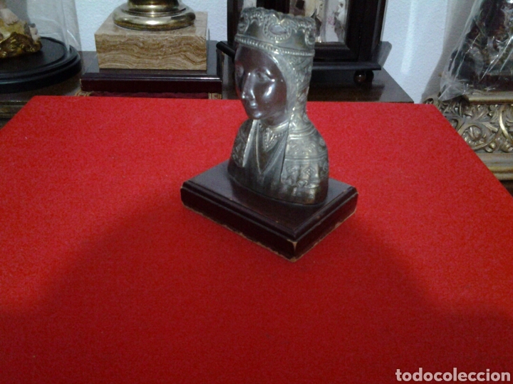 Antig&uuml;edades: Virgen de monserrat en bronce ,antiguo busto - Foto 3