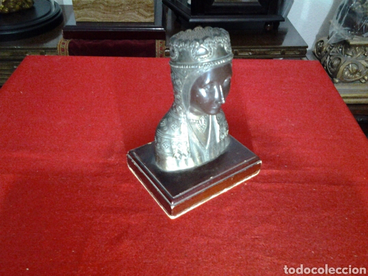 Antig&uuml;edades: Virgen de monserrat en bronce ,antiguo busto - Foto 4