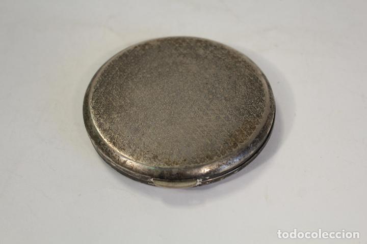 Antig&uuml;edades: polvera espejo antiguo plateado - Foto 1