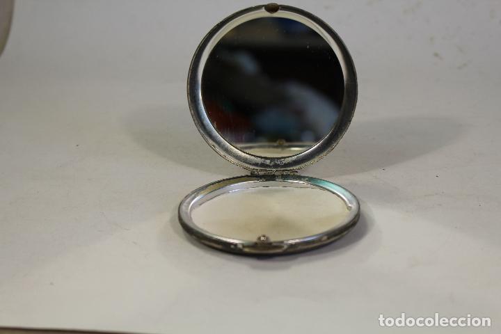 Antig&uuml;edades: polvera espejo antiguo plateado - Foto 3