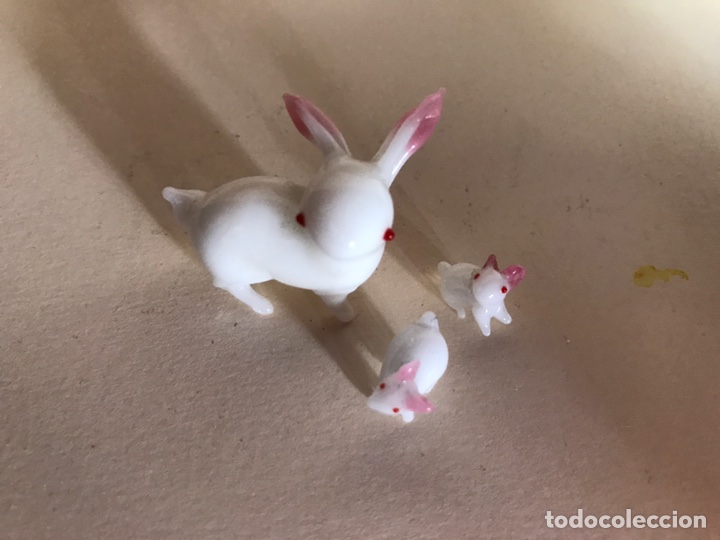 Antiguidades: CRISTAL. Figuras en Cristal de peque&ntilde;o tama&ntilde;o. Conejitos